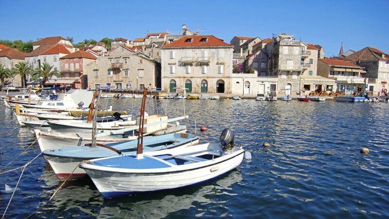 Fishing boats in Milna, a small town and harbour on the island of Brac, in Croatia 