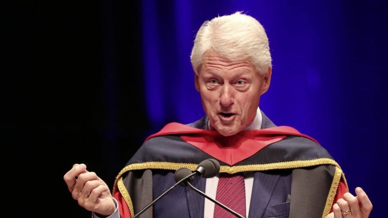 Former US president Bill Clinton speaks at Dublin City University. Picture by Niall Carson/PA Wire   