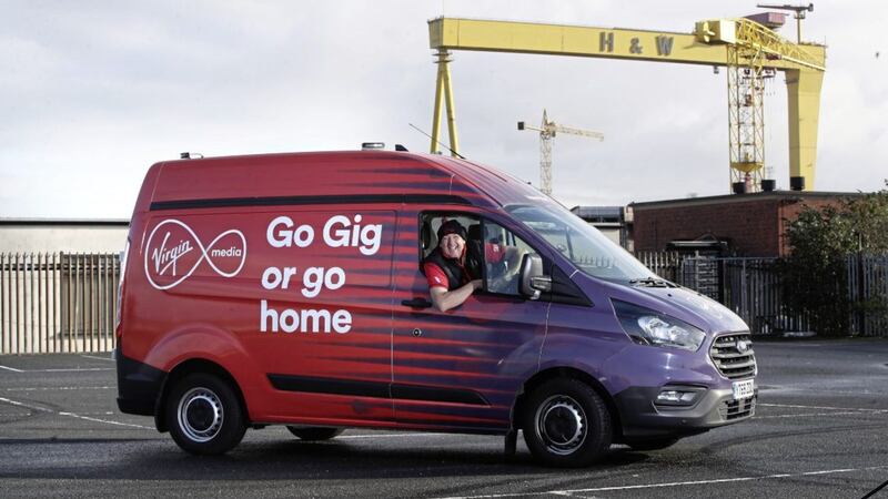 Virgin Media has made its gigabit service available to all its customers in the north. Pictured is Virgin Media engineer, Paul Murphy. 