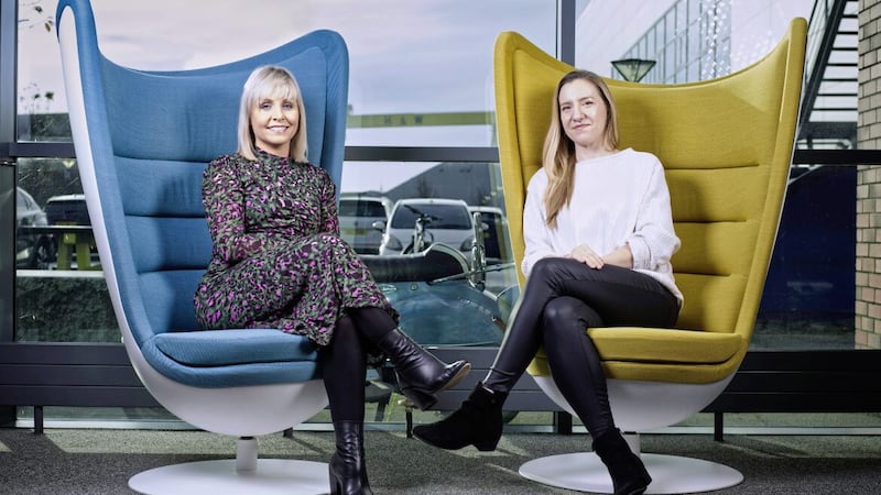 Pictured at Catalyst Titanic Quarter are Kathleen Garrett, head of proof of concept grants at Techstart Ventures, and Fiona Bennington, head of entrepreneurship and growth at Catalyst 