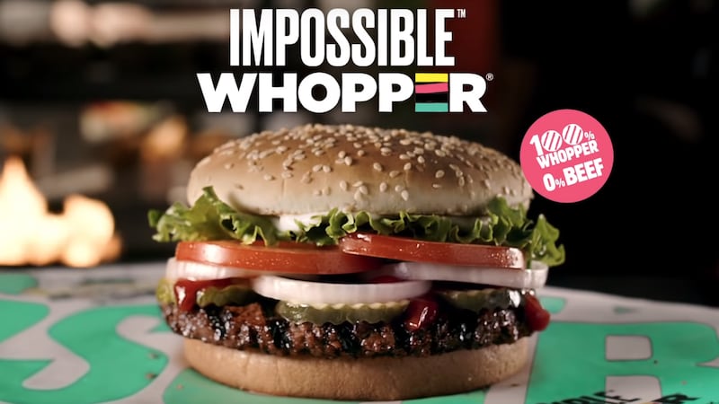 The patty has been made by environmentally-focused food manufacturer Impossible Foods.