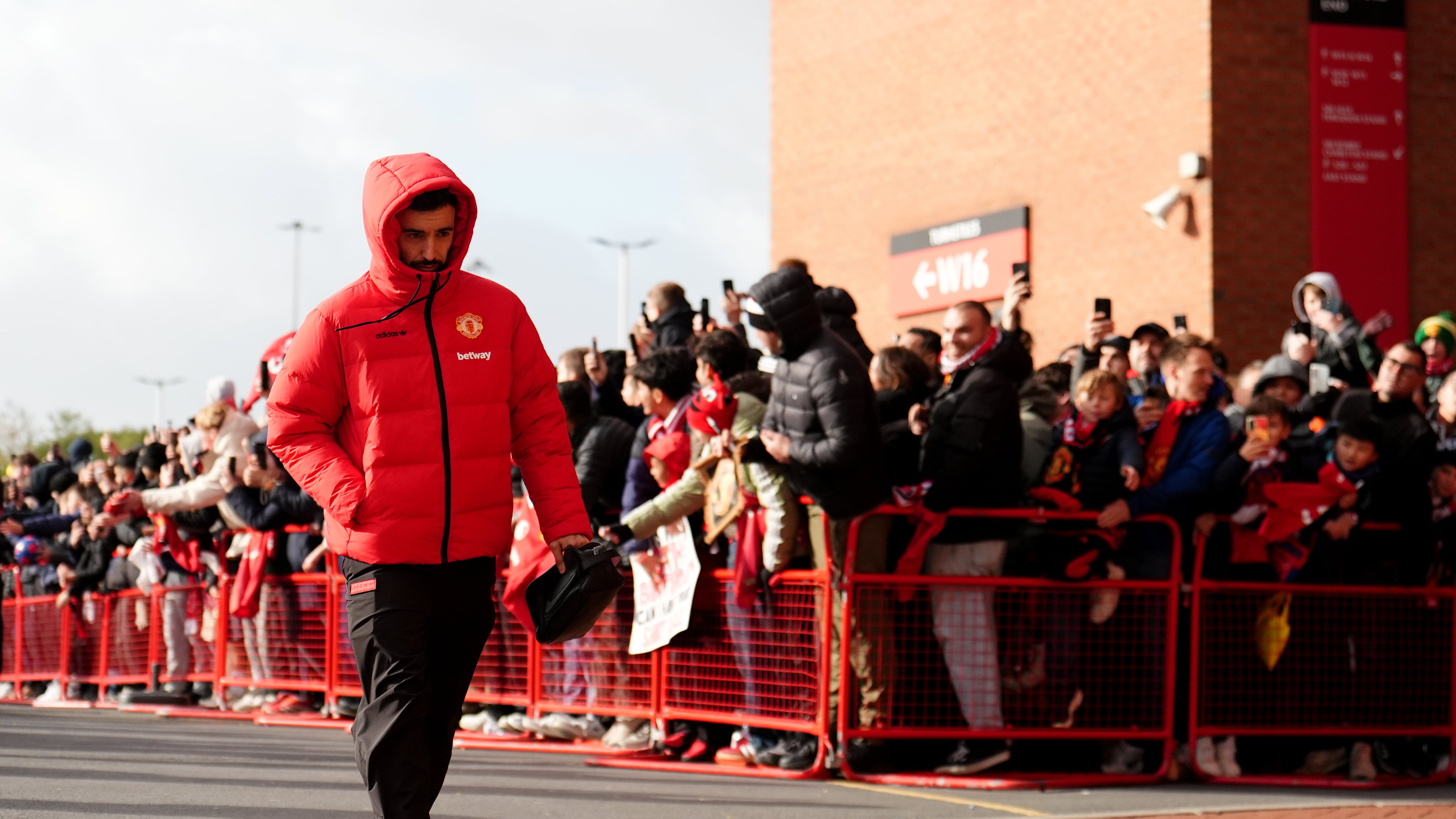 Manchester United’s Bruno Fernandes arrives at the ground ahead of the Bournemouth match