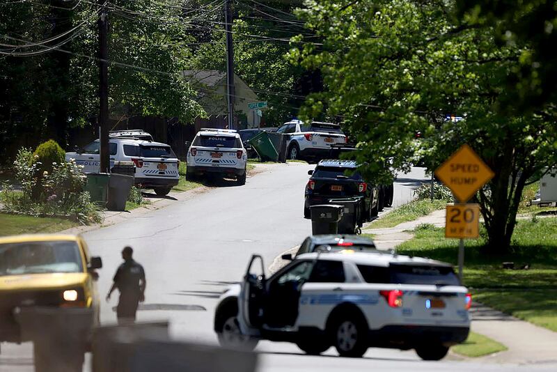 The US Marshals Task Force was on the scene where multiple officers were shot and killed (Khadejeh Nikouyeh/The Charlotte Observer via AP)