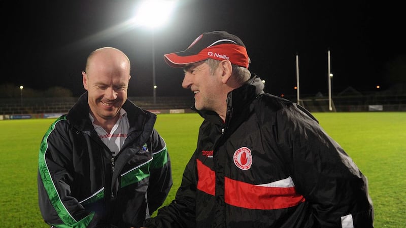 Mickey Harte (right) has praised the punditry of the likes of Peter Canavan (left) and Jim McGuinness on Sky Sports' coverage of Gaelic football