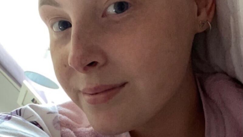 Amy Curran during treatment for Hodgkin's Lymphoma 