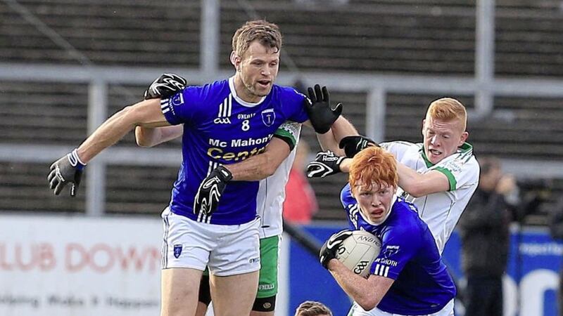 Scotstown&#39;s Ryan O&#39;Toole breaks clear with the ball as the Monaghan champions defeated Burren in yesterday&#39;s Ulster Club quarter-finals 