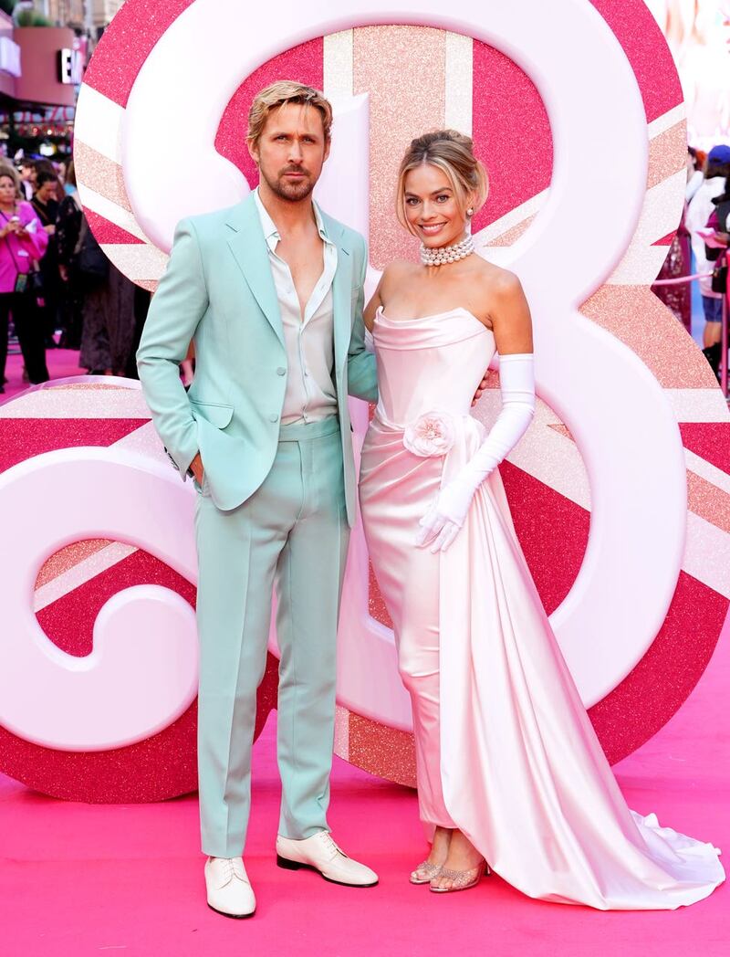 Ryan Gosling and Margot Robbie arrive for the European premiere of Barbie at Cineworld Leicester Square