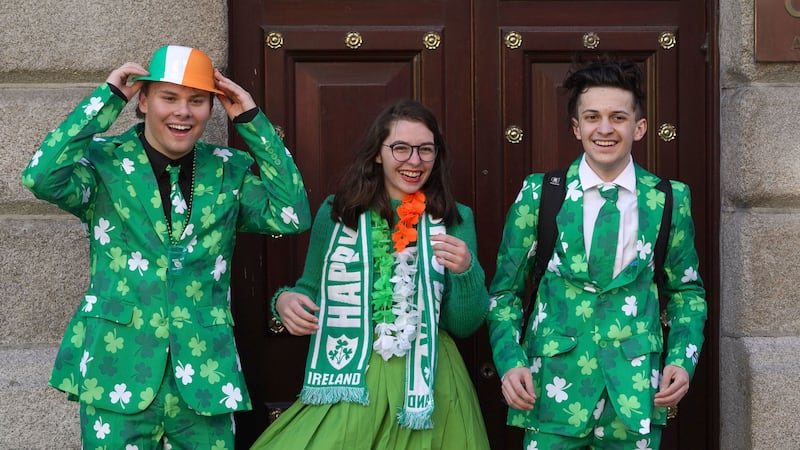 Spectators ahead of today's St Patrick's Day parade in Dublin.<br />Picture date: Thursday March 17, 2022. Picture by Brian Lawless/PA Wire&nbsp;