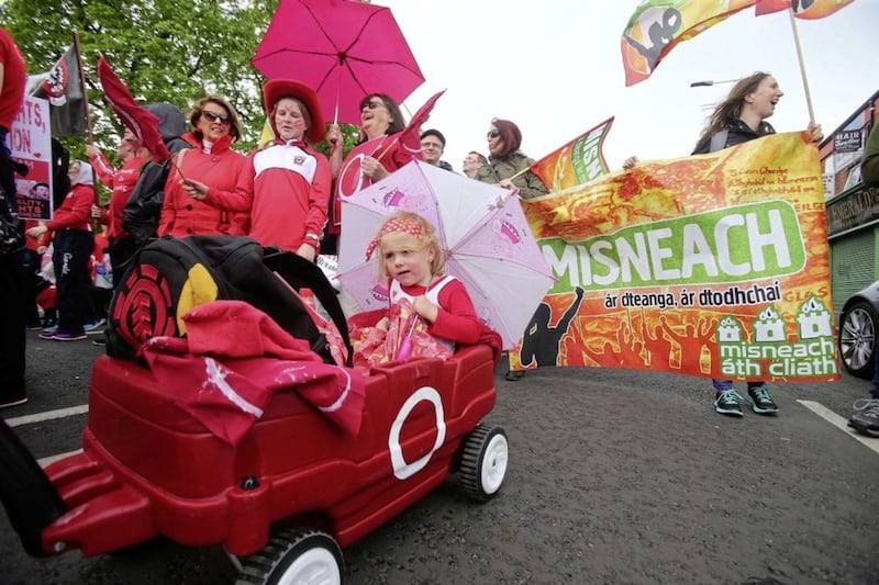 Thousands of Irish language activists call for an Irish language act Picture Mal McCann. 
