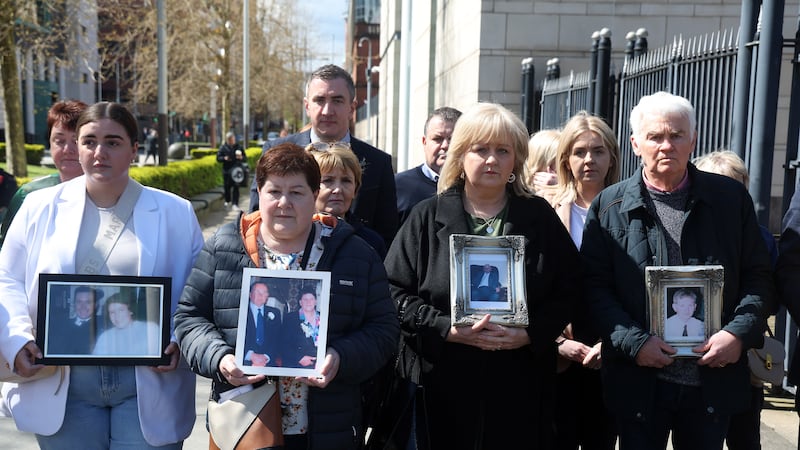 Members of the Fox and McKearney families at Belfast Laganside Court. PICTURE: MAL MCCANN