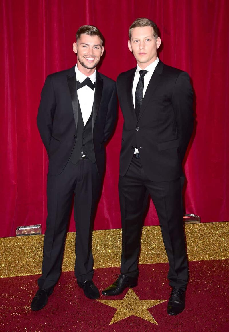 Kieron Richardson (left) and James Sutton at the British Soap Awards in 2015