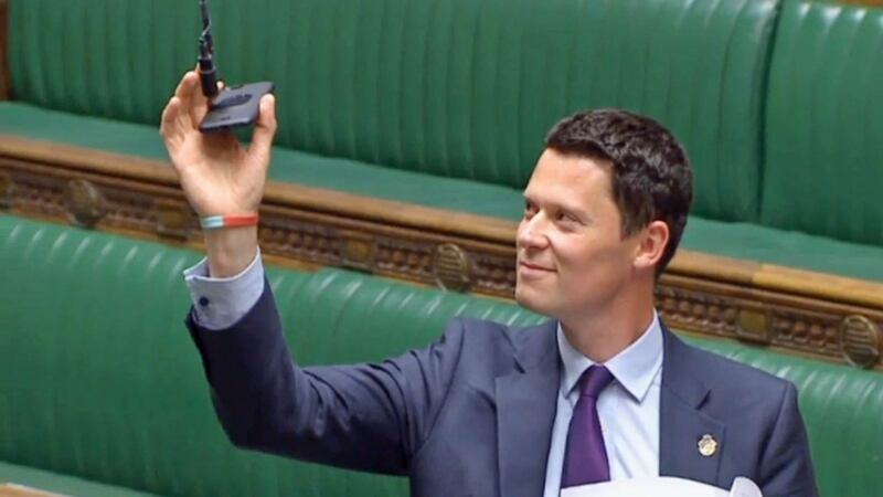 Conservative MP Alex Chalk played the message in the Commons to conclude his speech.