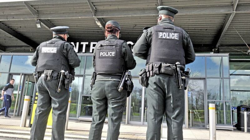Police in attendance this afternoon at George Best Belfast City Airport during an unspecified alert. Picture by Alan Lewis/PhotopressBelfast.co.uk  