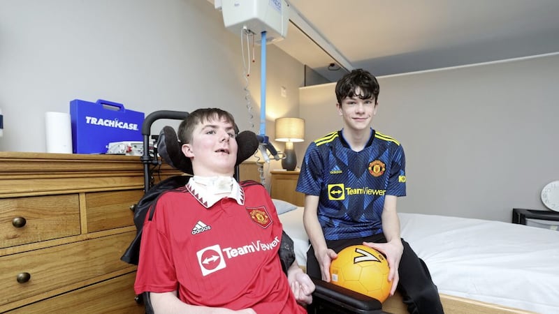 Castlewellan teenager Cian Milligan pictured with his brother, Shay. Picture by Mal McCann 
