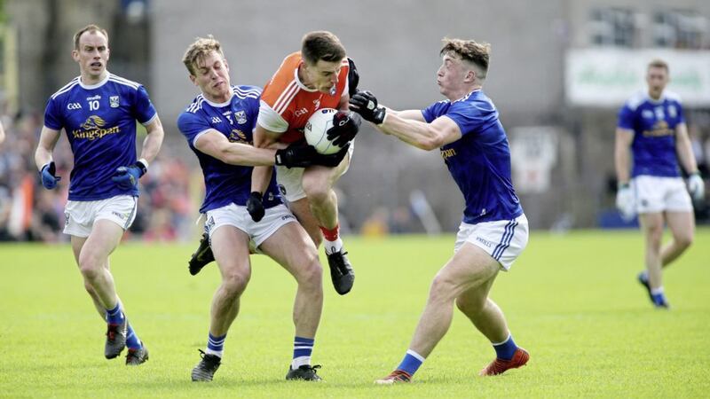 Armagh&#39;s Niall Grimley (pictured) and Andy Murnin are injury doubts for Saturday&#39;s qualifier in Castlebar. Picture by Seamus Loughran 