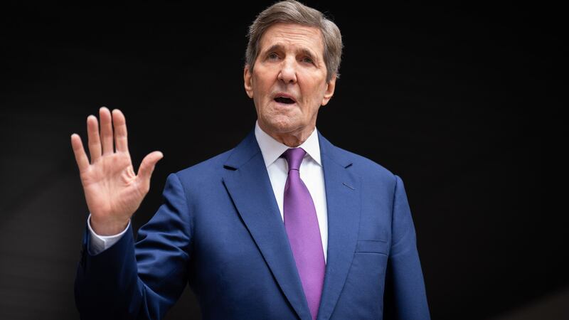 US special presidential envoy for climate John Kerry insisted the goal of limiting global warming to 1.5C ‘is not actually completely out of reach’ (James Manning/PA)