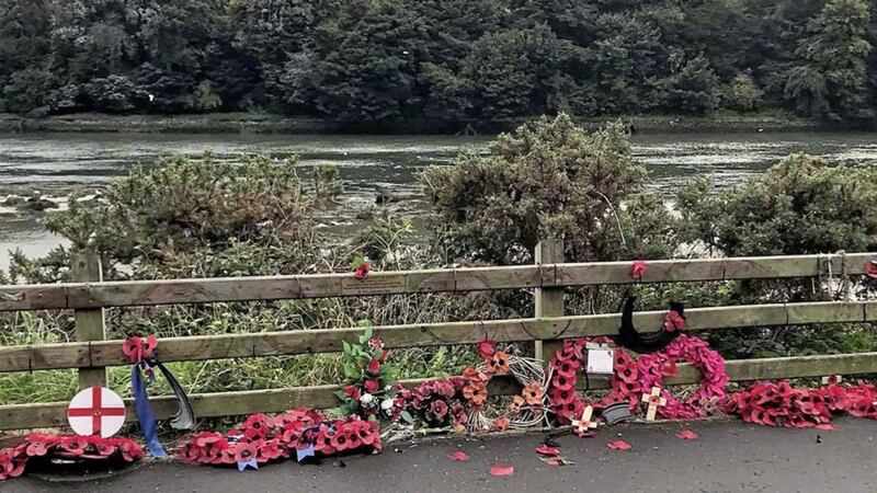 Damage to poppy wreaths at Narrow Water, near Warrenpoint is being treated as a hate crime by police. Picture by Justin Kernoghan/ Photopress 