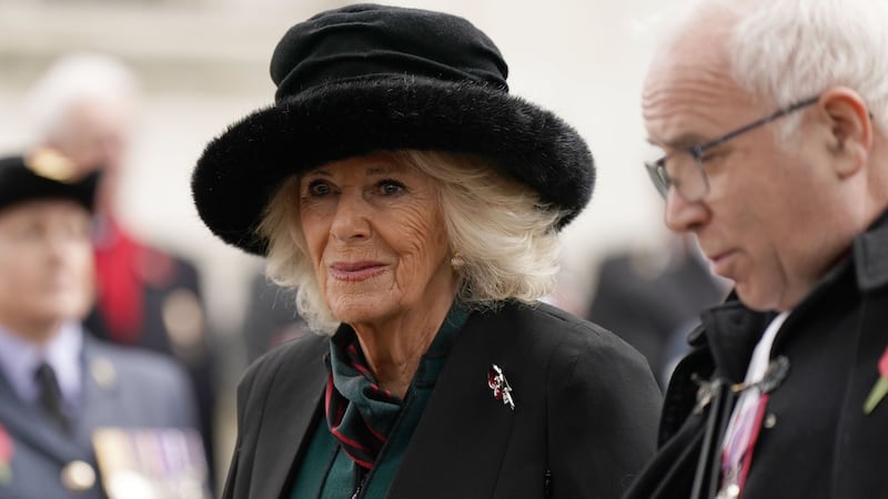 Queen Camilla during a visit to the Field of Remembrance at Westminster Abbey (Aaron Chown/PA)