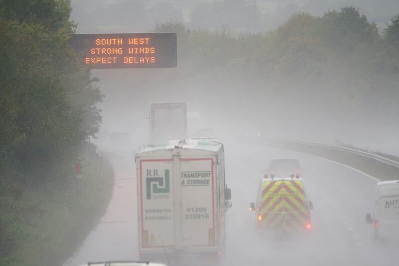 Stormy motorway