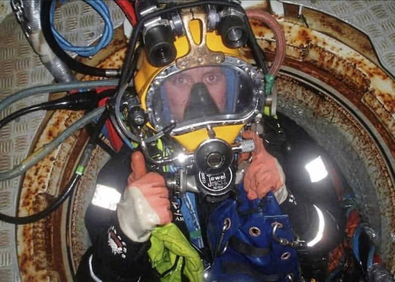 David Lavelle during his previous career as a deep sea diver. 