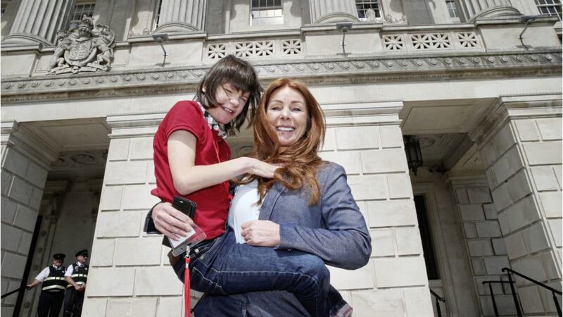 Billy Caldwell with his mother Charlotte. Picture by Hugh Russell 