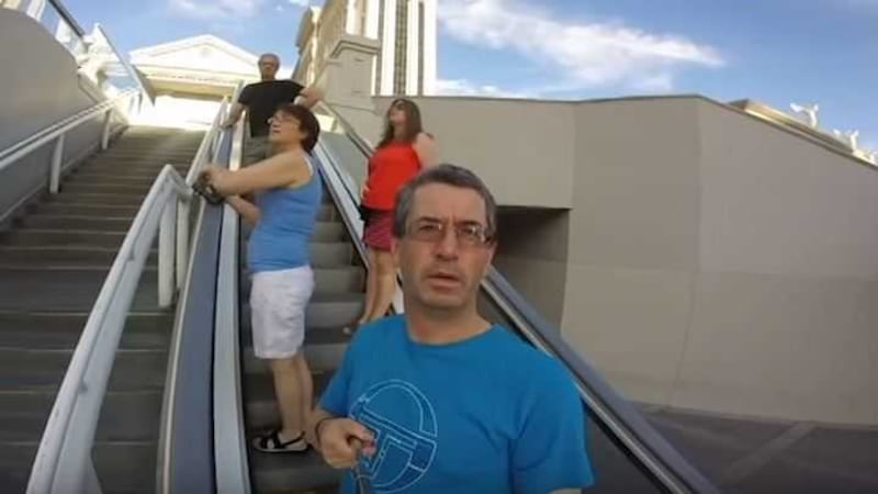 Evan Griffin gave his dad a GoPro camera and a selfie stick to film the sights in Las Vegas