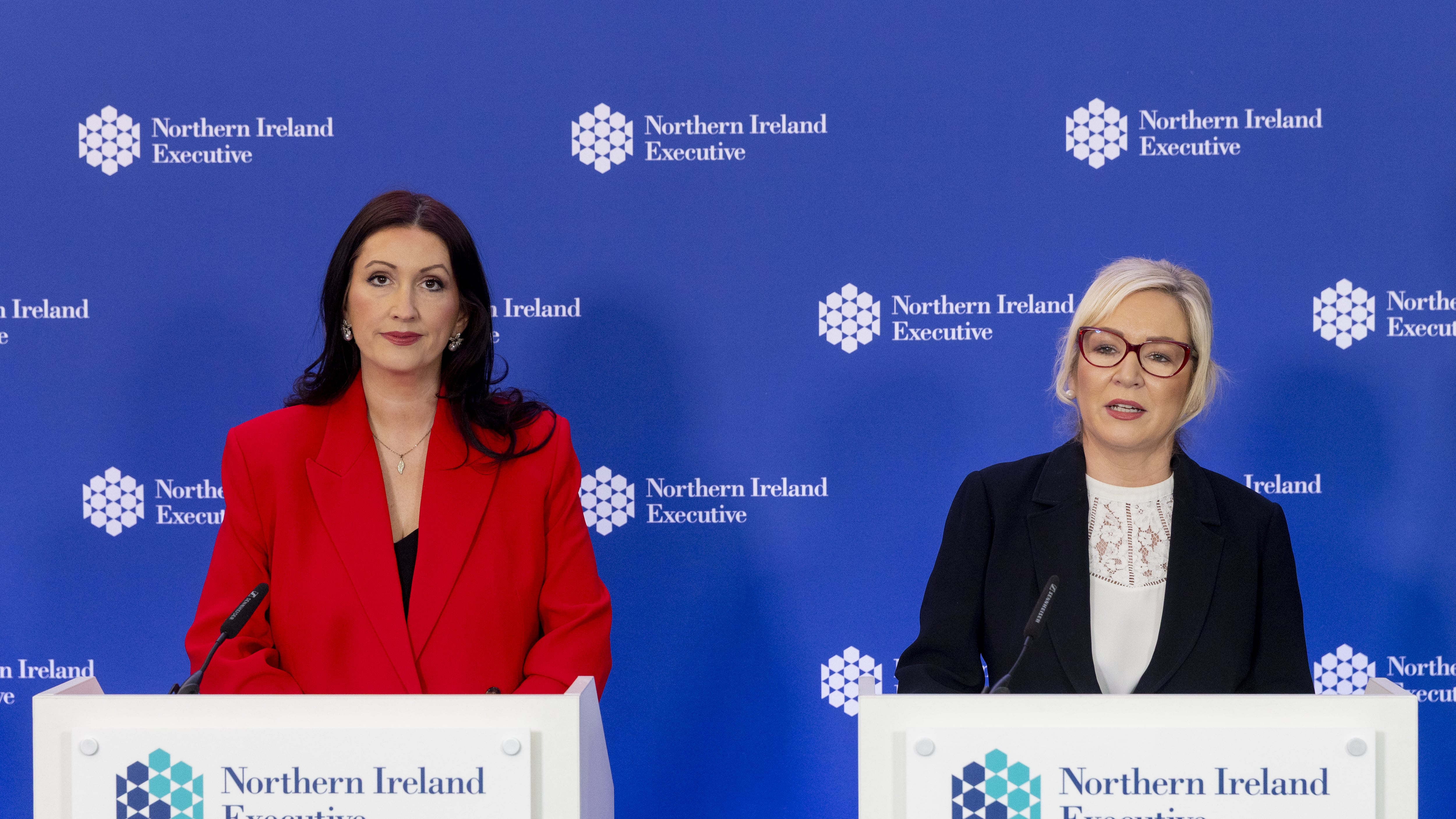 Deputy First Minister Emma Little-Pengelly (left) and First Minister Michelle O’Neill