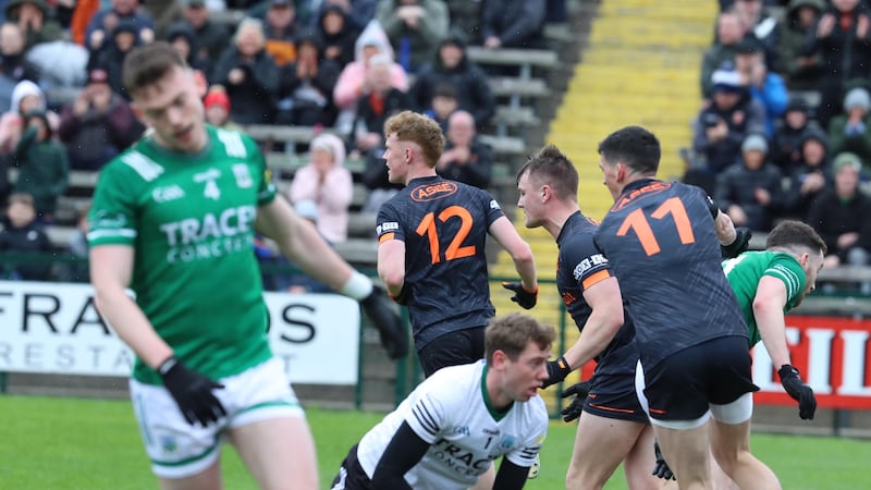 Conor Turbitt celebrates scoring the first Armagh's three first half goals during Sunday's Ulster Championship win over Fermanagh. Picture by Philip Walsh