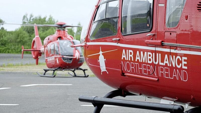 The Northern Ireland Air Ambulance was sent to a man found face down in the water in Co Down yesterday 