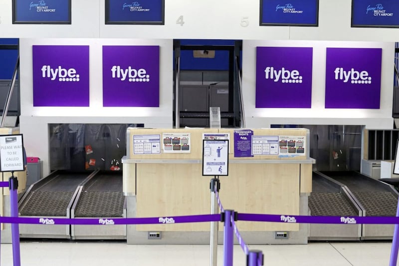 The Flybe check-in area at  George Best Belfast City Airport after the airline entered administration in early March. PIcture Mal McCann.