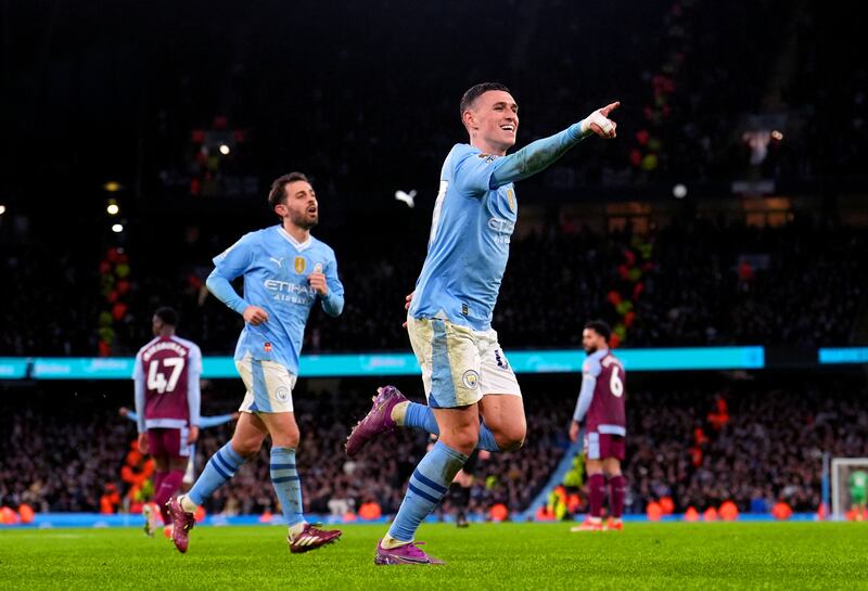 Phil Foden scored a hat-trick in Manchester City’s win over Aston Villa