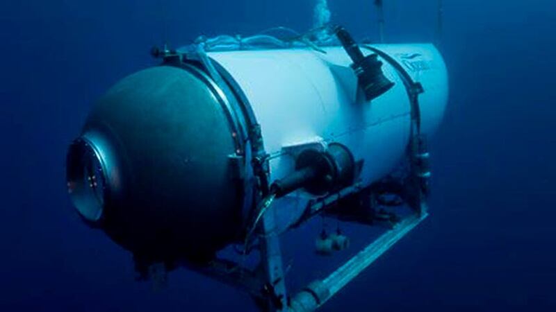 This photo provided by OceanGate Expeditions in June 2021 shows the company’s Titan submersible (OceanGate Expeditions, AP)