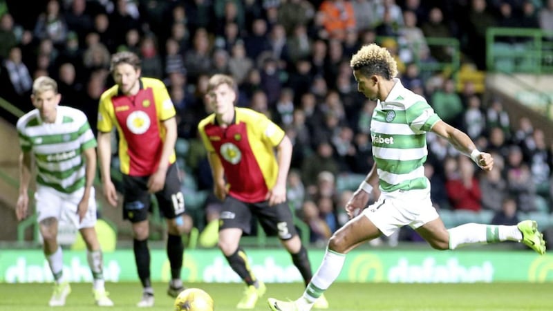 Celtic&#39;s Scott Sinclair misses a second half penalty during the Ladbrokes Premiership draw with Partick 