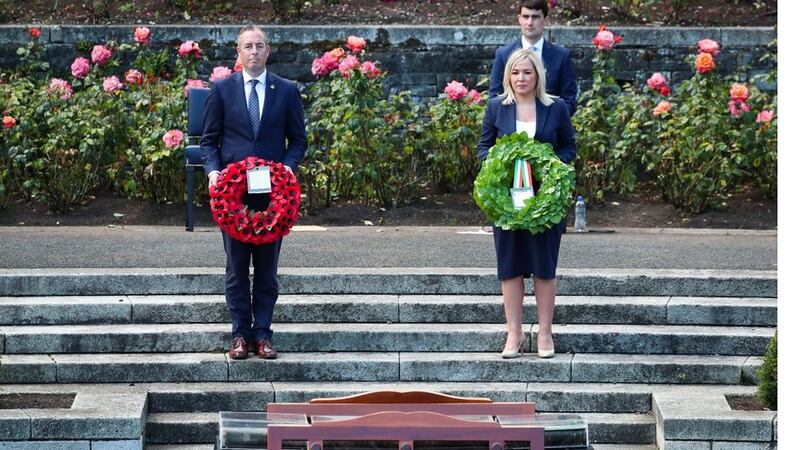 &nbsp;First Minister Paul Givan and deputy First Minister Michelle O&rsquo;Neill attending a special Somme Ceremony of Commemoration in Dublin, to remember those who lost their lives in the battle.