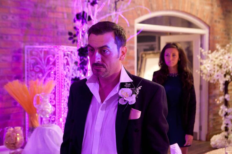 Corrie’s Peter kisses Tina on Wedding Day