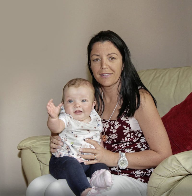 Baby Rioghnach McGrotty and her mum Louise at their home in Derry in June 2016. Picture by Margaret McLaughlin&nbsp;