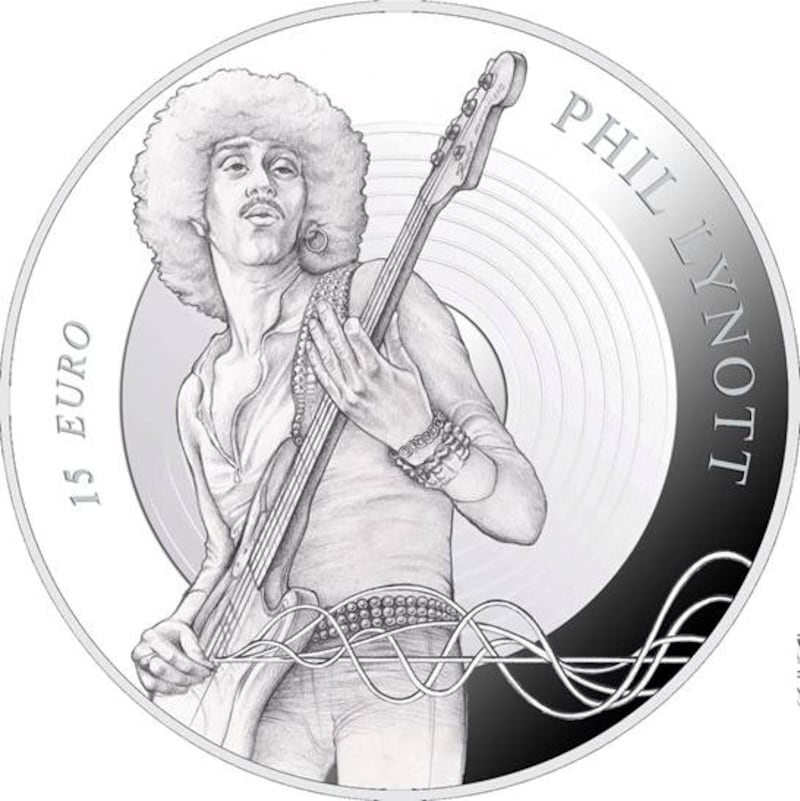 The coin featuring Phil Lynott (Central Bank of Ireland/PA)