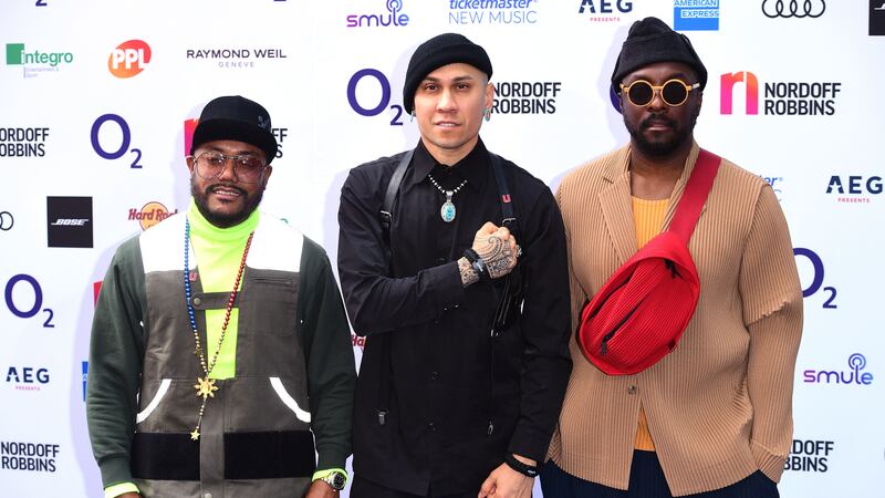 The Black Eyed Peas, pictured at the O2 Silver Clef Awards in London, found their headline set was cut short at Brighton and Hove Pride (PA)