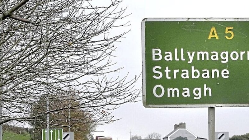 Road signage on the main Derry to Strabane road also known as the A5. Picture by Margaret McLaughlin
