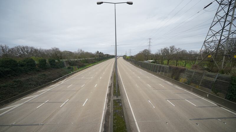 A closed section of the M25 between junctions 10 and 11 on Saturday
