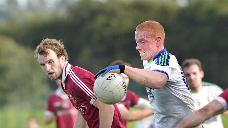 Slaughtneil&rsquo;s Padraig Cassidy will be hoping he and his team-mates avoid the same fate as Loup, the team they beat in last year's Derry SFC final, when they begin the defence of their title this weekend. Loup were beaten on Friday night by Banagher. Conot Nevin's Ballinderry will also be in action&nbsp;Picture: Margaret McLaughlin