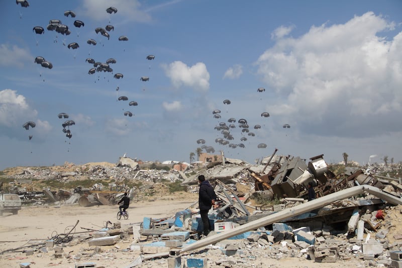 Humanitarian aid has been airdropped to Palestinians in Gaza (AP Photo/Mahmoud Essa, File)