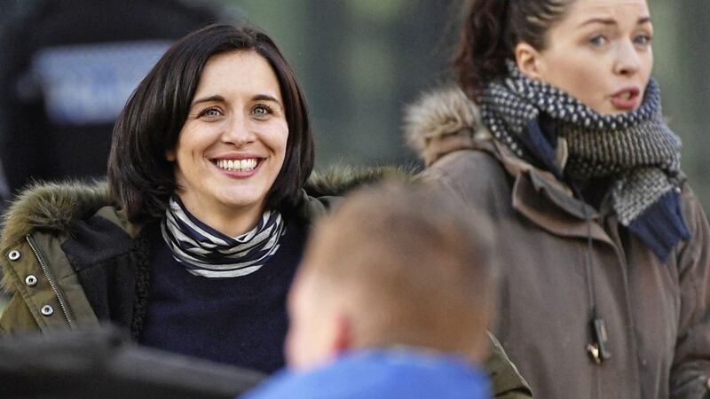 Line of Duty star Vicky McClure on set for filming in Belfast last year 