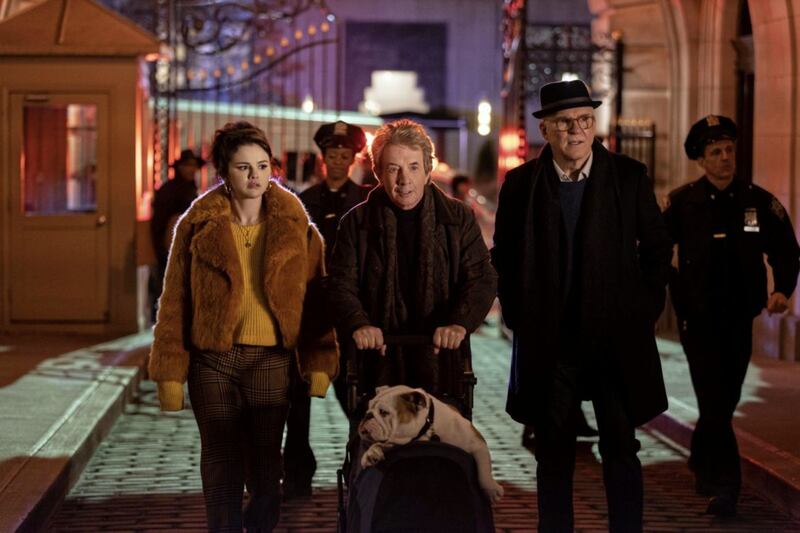 Only Murders In The Building: Mabel (Selena Gomez), Oliver (Martin Short), and Charles (Steve Martin)