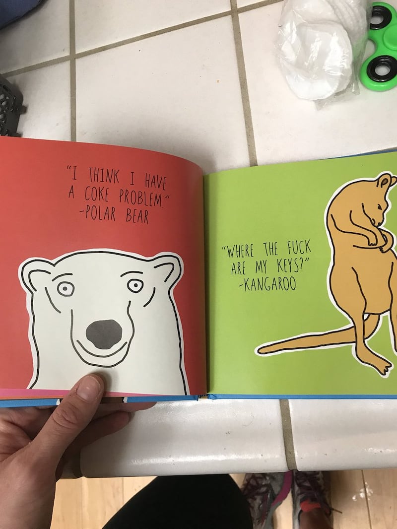 The book with a polar bear and kangaroo