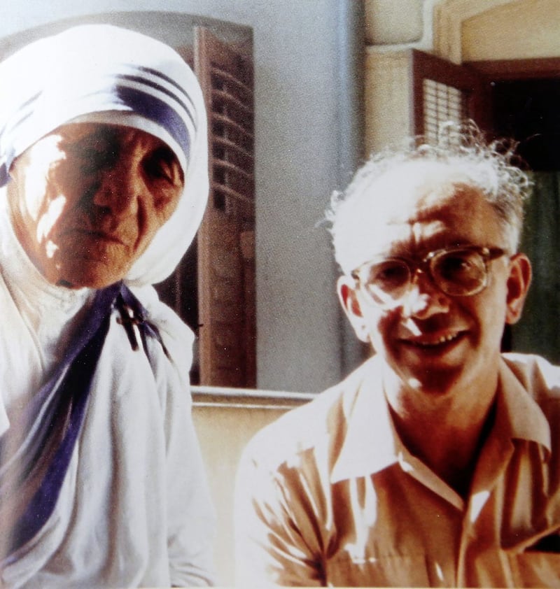Fr Gerry Reynolds pictured with Mother Teresa 