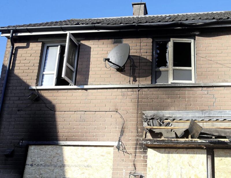 An house in the Monagh Drive area was gutted in an arson attack. Picture by Mal McCann 