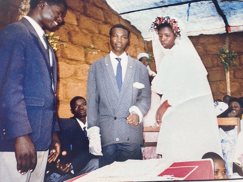 The marriage ceremony of the teenage Tutsi couple which Anne Hailes attended in Rwanda