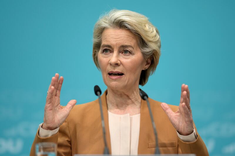 Ursula von der Leyen, President of the European Commission, said the sanctions would ‘keep the pressure high’ on the Kremlin (Markus Screiber/AP)