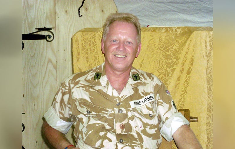 &nbsp;Red David Latimer as Camp Bastion chaplain in 2008
